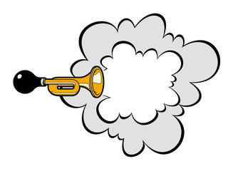 Signal by horn, klaxon.