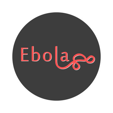 inscription Ebola virus in black circle