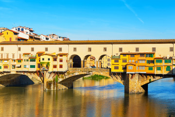 Fototapeta na wymiar View of Gold (Ponte Vecchio) Bridge in Florence