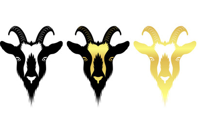 goat 's face  vector silhouette