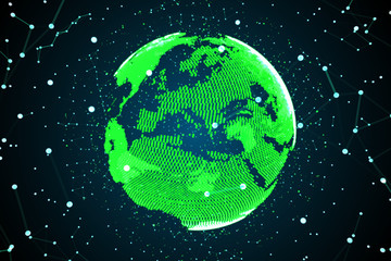High technology globe. Concept of web and communication