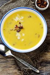 pumpkin soup with chanterelles