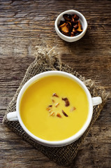pumpkin soup with chanterelles