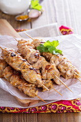 Chicken kebabs with yogurt marinade