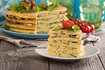 Zucchini savory layered cake