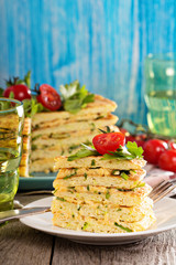Zucchini savory layered cake