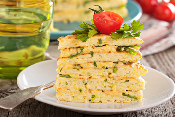 Zucchini savory layered cake