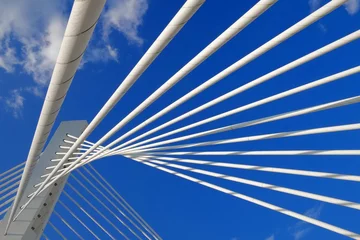 Tuinposter Helix Bridge Abstract Detail Bridge In Podgorica, Montenegro