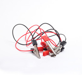 electric clamps with wires red and black