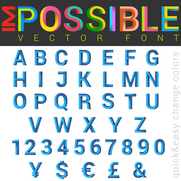 ABC Font impossible letters vector design. Alphabet logo