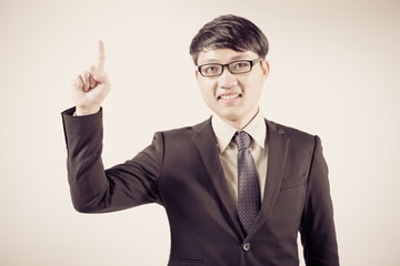 Successful young business man of Asian, full length portrait iso