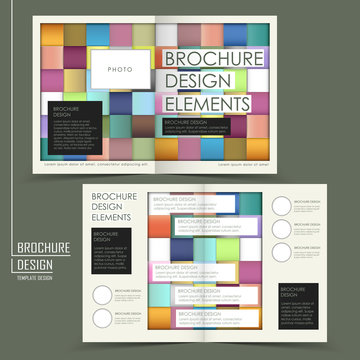 knitted style half-fold template brochure for business
