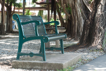 Green Chair in Public Park