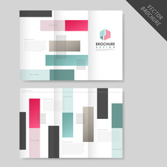 abstract geometric tri-fold brochure template for business