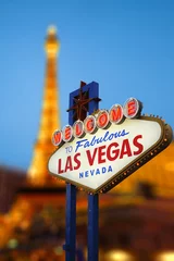 Fotobehang Welkom bij Las Vegas-bord © somchaij