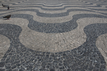 lisbon portugal abstract tile pavement patterns as a background