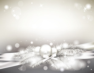 Holiday background with balls and branches
