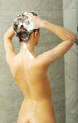 Woman taking shower