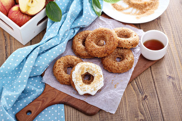 Apple baked donuts with glaze