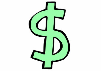 doodle symbol currency dollar