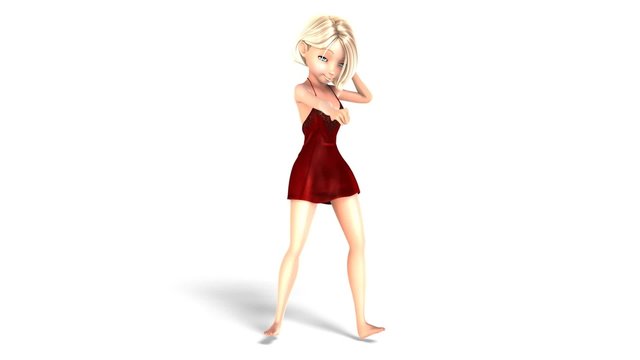 Animation of a dancing Toon Girl
