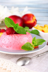 Round shaped cake with fruits and berries