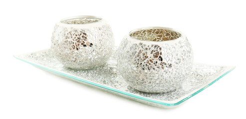 Beautiful candlesticks isolated on white