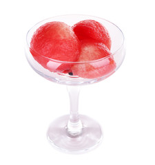 Watermelon in goblet isolated on white