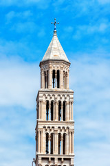 Fototapeta na wymiar Old church bell tower in Split old town in Croatia