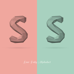 Polygonal Flat Alphabet Letter S
