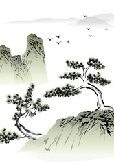 Chinese landscape ink painting © baoyan