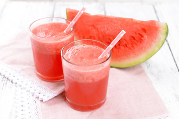 Juicy watermelon on table close-up