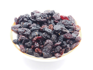 raisins on the white background