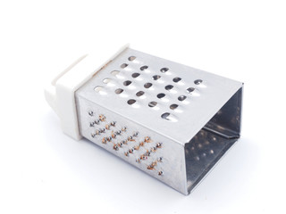 Metal grater on a white background