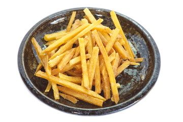 delicious sweet and salty fried potato snack food