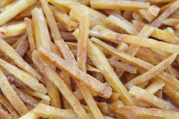 delicious sweet and salty fried potato snack food