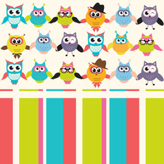 Fototapeta premium Background with owls