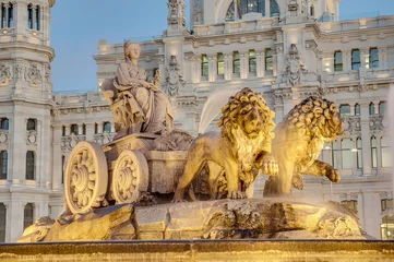 Papier Peint photo Lavable Madrid Fontaine de Cibeles à Madrid, Espagne