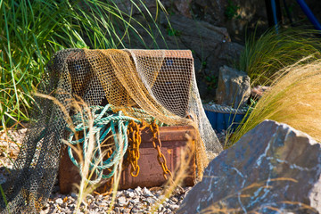 sea fishing vintage background