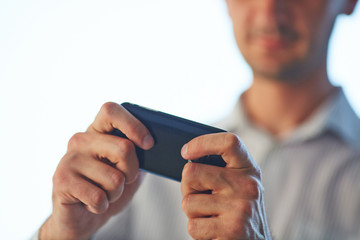 man using mobile phone