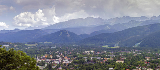 panorama of zakopane city and tatra mountains © greir