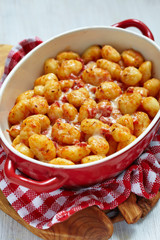 gnocchi with tomato sauce and parmesan cheese