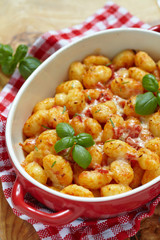 gnocchi with tomato sauce and parmesan cheese