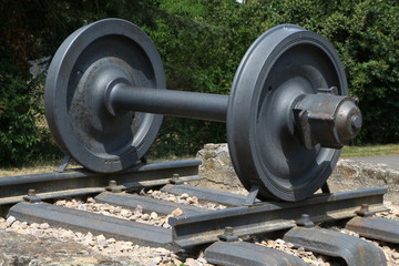 Obraz premium Radsatz für Eisenbahn, Lokomotive, Waggon