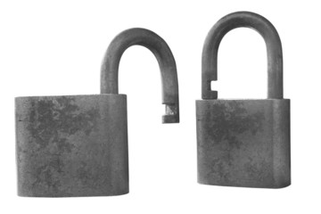 Security locks isolated on white