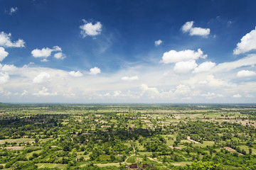 view from phnom chisor temple in cambodia