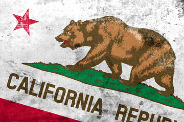 California State Flag with a vintage and old look