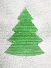 Christmas tree shape - Christmas decoration with artificial snow
