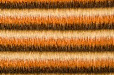 Shades of brown furry striped background. Hairy stripes pattern.