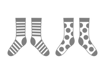 Grey socks on white background